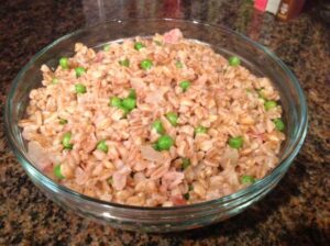 Farro with Prosciutto & Peas